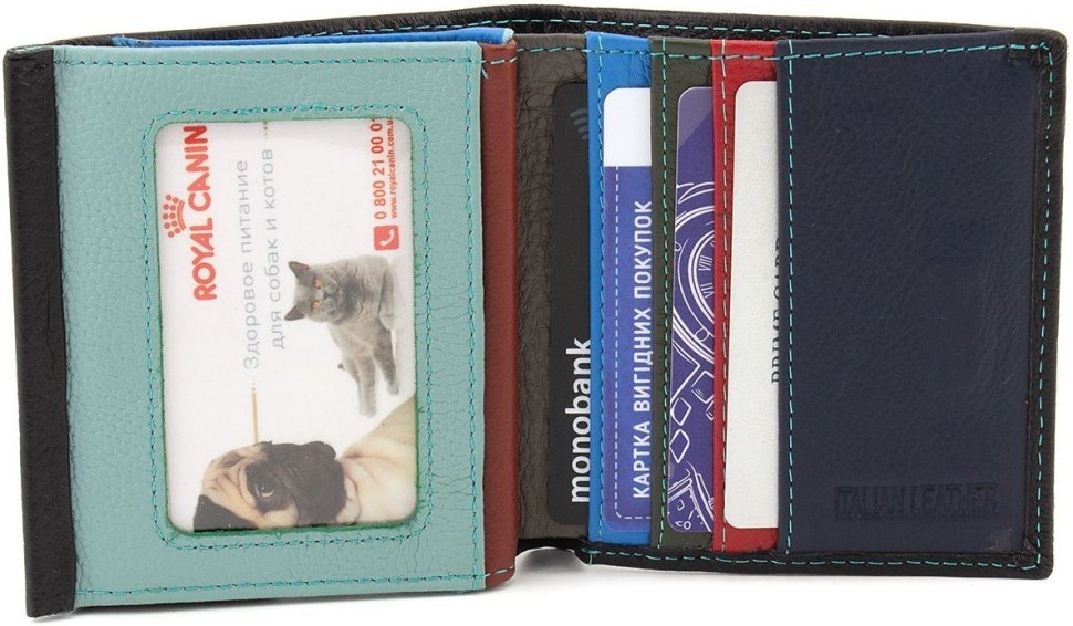 Черный женский кошелек из натуральной кожи на магните ST Leather 1767337