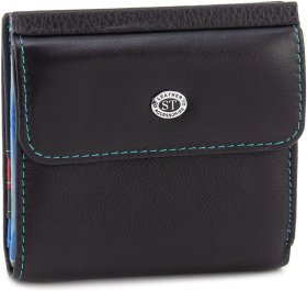 Чорний жіночий гаманець із натуральної шкіри на магніті ST Leather 1767337