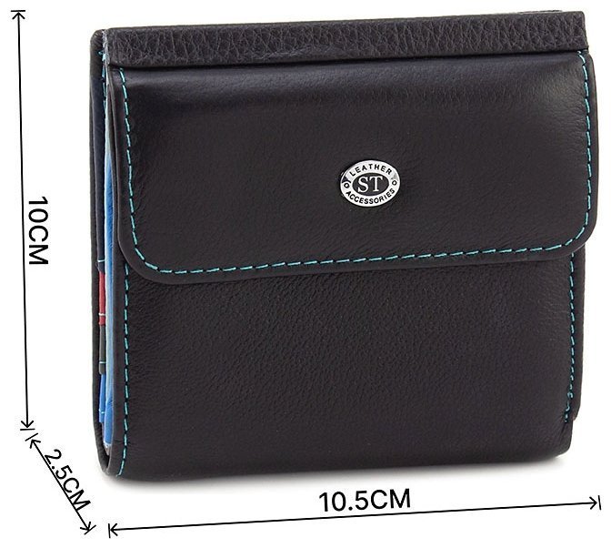 Черный женский кошелек из натуральной кожи на магните ST Leather 1767337 modnotak фото №3