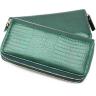 Зелений гаманець великого розміру на дві блискавки ST Leather (16315) - 4