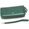 Зеленый кошелек большого размера на две молнии ST Leather (16315) - 3