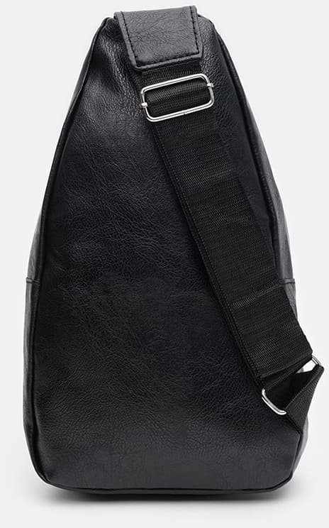 Черная мужская сумка из кожзаменителя с лямкой через плечо Monsen (22108)