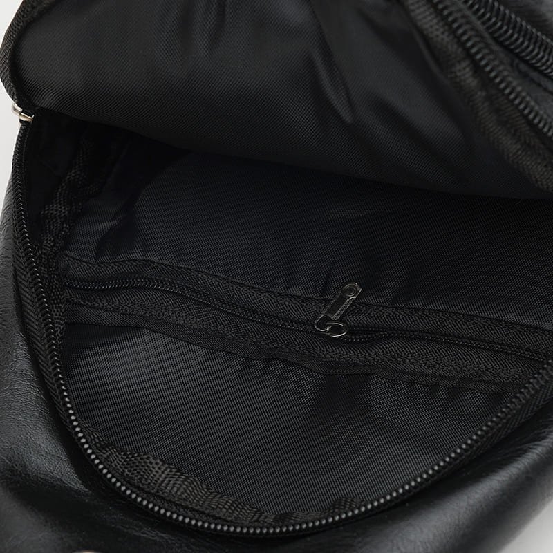 Чорна чоловіча сумка зі шкірозамінника з лямкою через плече Monsen (22108)