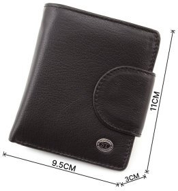 Чорний маленький гаманець з фіксацією на кнопку ST Leather (16380)