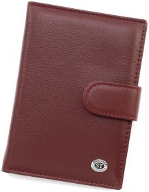 Кожаная женская обложка для паспорта и карточек ST Leather 97737 цвет марсала