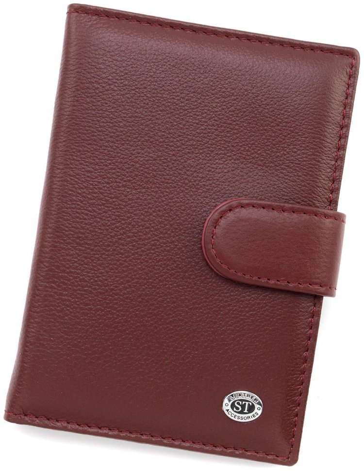 Кожаная женская обложка для паспорта и карточек ST Leather 97737 цвет марсала фото №1 Кожаная женская обложка для паспорта и карточек ST Leather 97737 цвет марсала modnotak фото №1