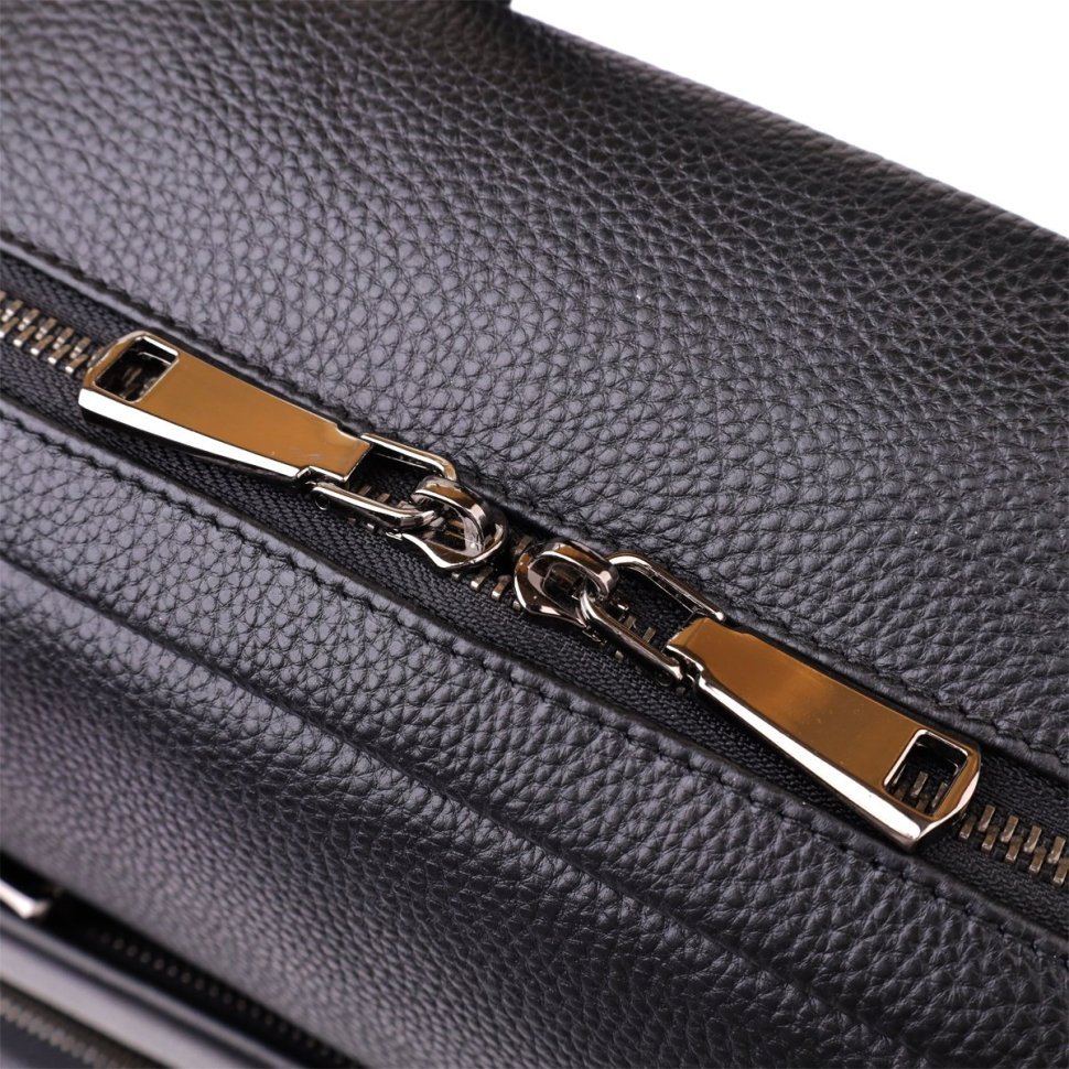 Городской качественный мужской рюкзак из фактурной кожи черного цвета для ноутбука до 15" Vintage 97837 фото №5 Городской качественный мужской рюкзак из фактурной кожи черного цвета для ноутбука до 15" Vintage 97837 modnotak фото №5