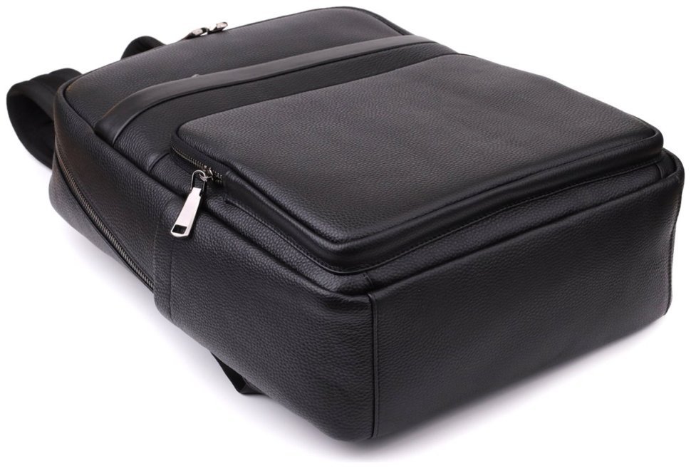 Городской качественный мужской рюкзак из фактурной кожи черного цвета для ноутбука до 15" Vintage 97837 фото №6 Городской качественный мужской рюкзак из фактурной кожи черного цвета для ноутбука до 15" Vintage 97837 modnotak фото №6