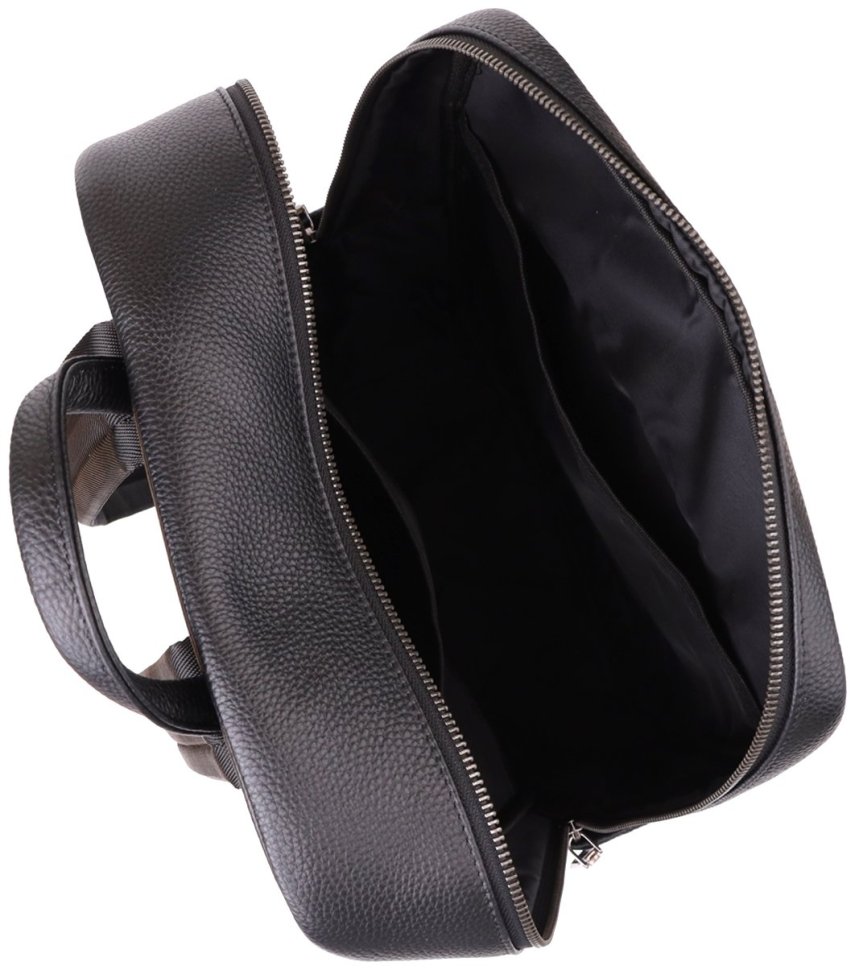 Городской качественный мужской рюкзак из фактурной кожи черного цвета для ноутбука до 15" Vintage 97837 фото №7 Городской качественный мужской рюкзак из фактурной кожи черного цвета для ноутбука до 15" Vintage 97837 modnotak фото №7