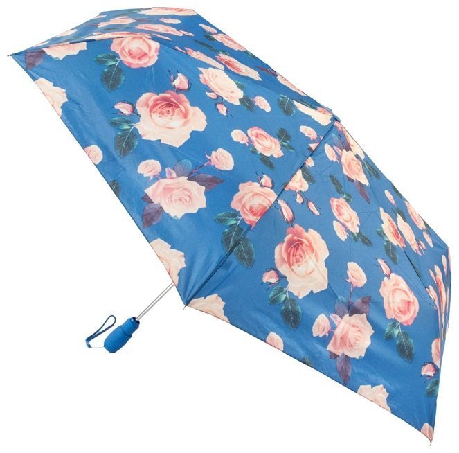 Зонт женский Fulton Open & Close Superslim-2 L711 Golden Celebration  (автомат, складной, с принтом цветов) modnotak фото №1