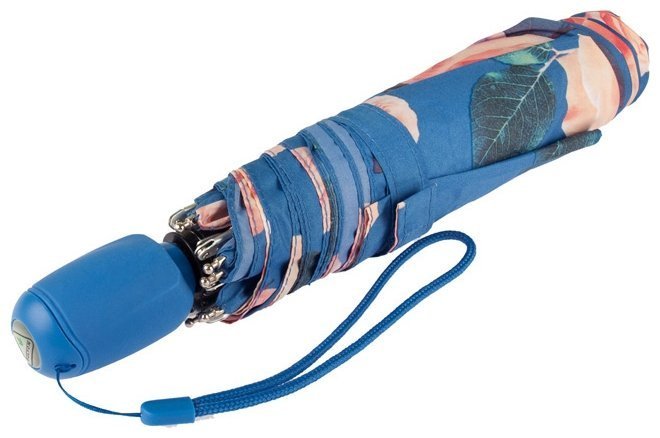 Зонт женский Fulton Open & Close Superslim-2 L711 Golden Celebration  (автомат, складной, с принтом цветов) modnotak фото №5