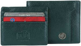 Чоловіче портмоне зі знімним блоком для карт з фактурної шкіри з монетницею Hammonds Flycatcher HF577 зелена 108037