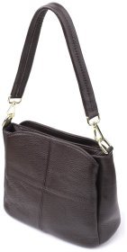 Городская женская сумка из натуральной кожи с плечевым ремнем Vintage 98137 коричневого цвета