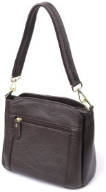 Городская женская сумка из натуральной кожи с плечевым ремнем Vintage 98137 коричневого цвета