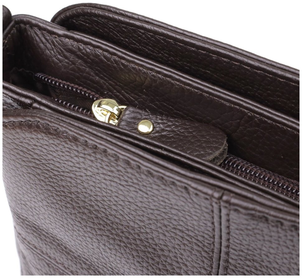 Міська жіноча сумка з натуральної шкіри з плечовим ременем Vintage 98137 коричневого кольору фото №6 Міська жіноча сумка з натуральної шкіри з плечовим ременем Vintage 98137 коричневого кольору modnotak фото №6