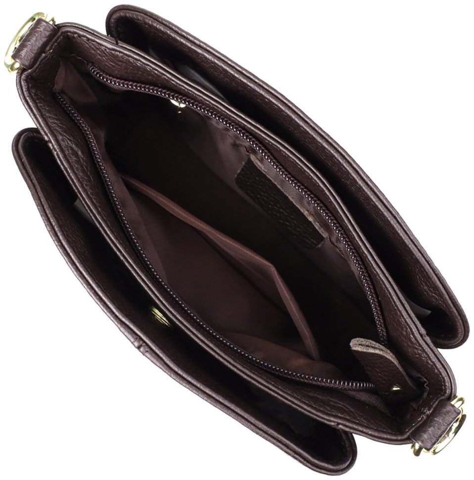 Міська жіноча сумка з натуральної шкіри з плечовим ременем Vintage 98137 коричневого кольору фото №8 Міська жіноча сумка з натуральної шкіри з плечовим ременем Vintage 98137 коричневого кольору modnotak фото №8