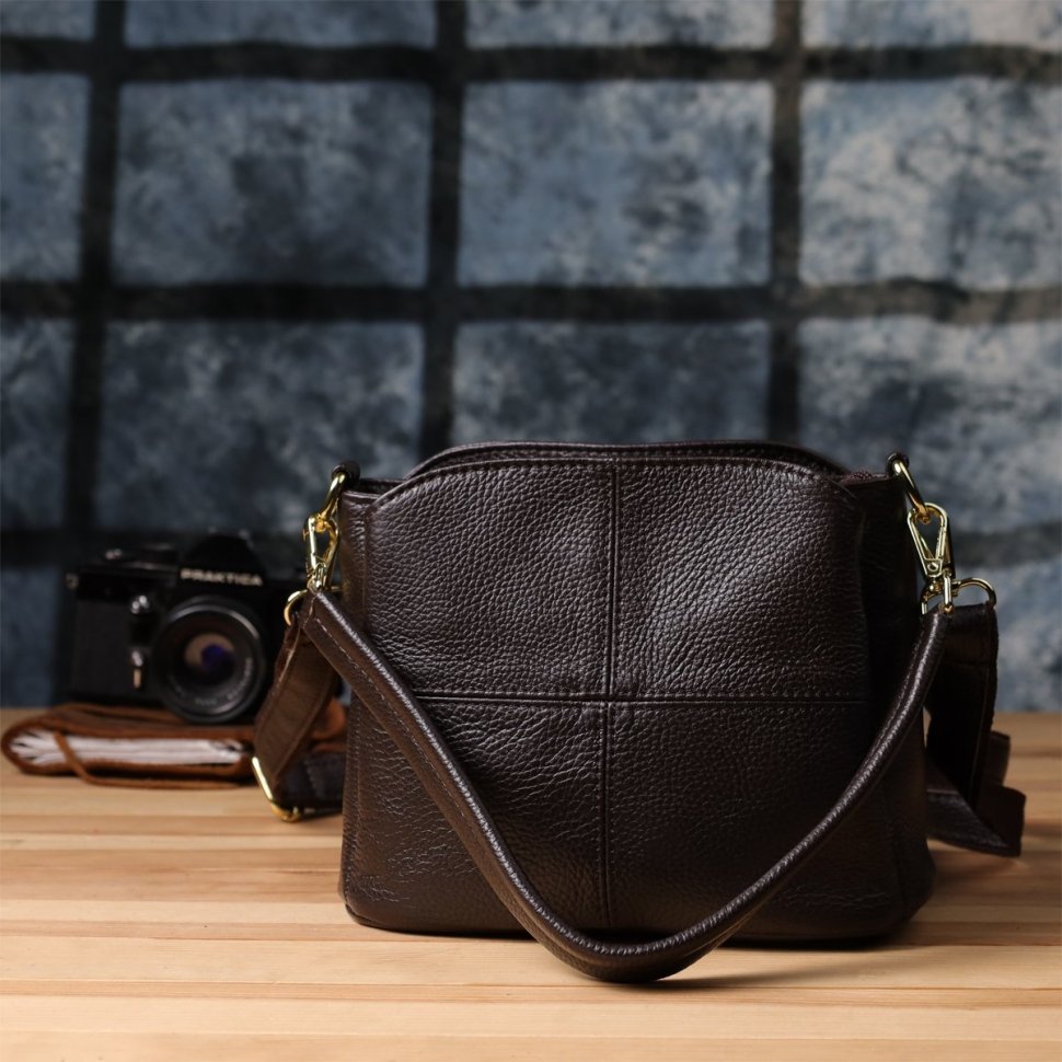 Міська жіноча сумка з натуральної шкіри з плечовим ременем Vintage 98137 коричневого кольору фото №10 Міська жіноча сумка з натуральної шкіри з плечовим ременем Vintage 98137 коричневого кольору modnotak фото №10