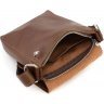 Шкіряна чоловіча коричнева сумка через плече високої якості Grande Pelle (10423) - 7