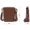 Кожаная мужская коричневая сумка через плечо высокого качества Grande Pelle (10423) - 3