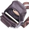 Коричневая мужская сумка-слинг через плечо из натуральной кожи Vintage 2421306 - 5