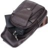 Коричневая мужская сумка-слинг через плечо из натуральной кожи Vintage 2421306 - 6
