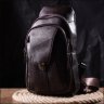 Коричневая мужская сумка-слинг через плечо из натуральной кожи Vintage 2421306 - 7
