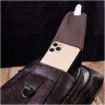 Коричневая мужская сумка-слинг через плечо из натуральной кожи Vintage 2421306 - 9
