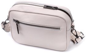 Женская кожаная сумка с ромбовидной прострочкой Vintage 2422633 Белая