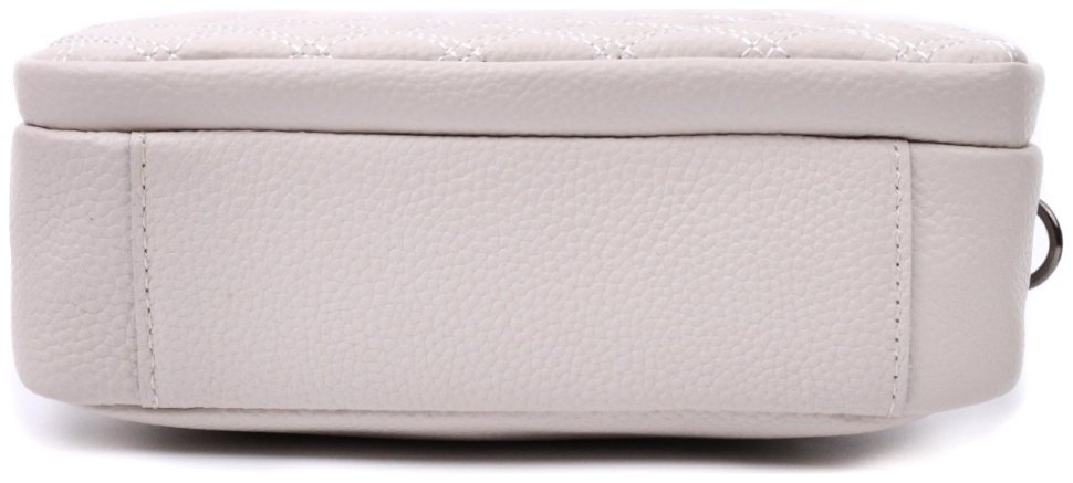 Женская кожаная сумка с ромбовидной прострочкой Vintage 2422633 Белая modnotak фото №6