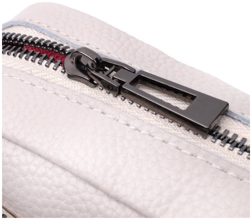 Женская кожаная сумка с ромбовидной прострочкой Vintage 2422633 Белая modnotak фото №8