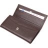 Великий жіночий гаманець із натуральної шкіри коричневого кольору з клапаном CANPELLINI (2421629) - 3