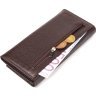 Великий жіночий гаманець із натуральної шкіри коричневого кольору з клапаном CANPELLINI (2421629) - 5