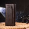 Великий жіночий гаманець із натуральної шкіри коричневого кольору з клапаном CANPELLINI (2421629) - 7
