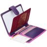 Рожево-фіолетова обкладинка для паспорта з натуральної шкіри на кнопці Visconti Sumba 68837 - 6