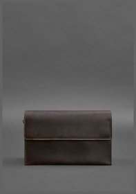 Маленький мужской клатч-барсетка из винтажной кожи темно-коричневого цвета BlankNote 78837