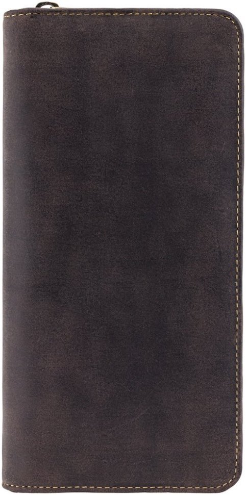 Дорожній гаманець з вінтажної шкіри коричневого кольору з ремінцем на зап'ястя Visconti Wing 68937
