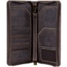 Дорожный кошелек из винтажной кожи коричневого цвета с ремешком на запястье Visconti Wing 68937 - 3