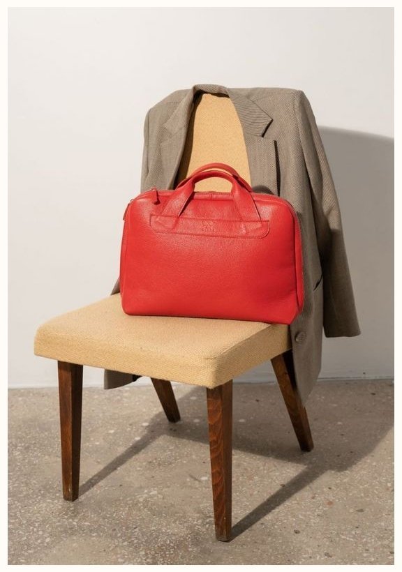 Жіноча шкіряна ділова сумка червоного кольору BlankNote Attache Briefcase 78937