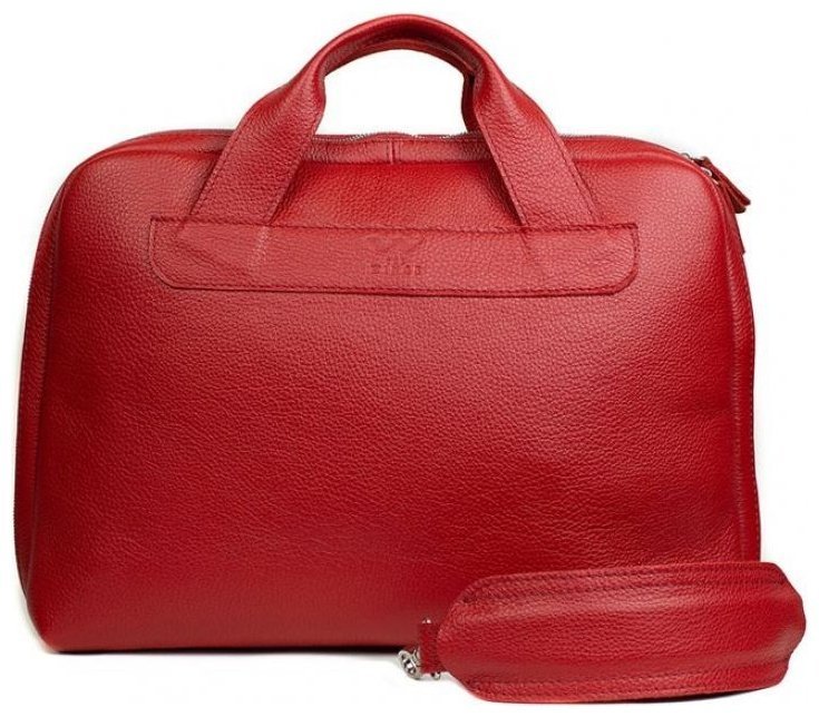 Жіноча шкіряна ділова сумка червоного кольору BlankNote Attache Briefcase 78937