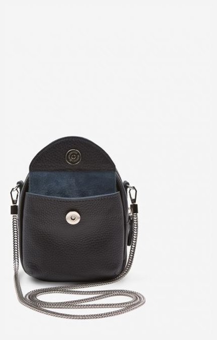 Темно-синя жіноча міні-сумка на плече із натуральної шкіри флотар BlankNote Kroha 79037