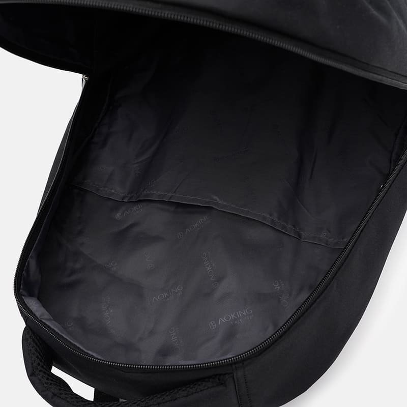 Мужской рюкзак в черном цвете из полиэстера на три автономных отделения Aoking (59137)