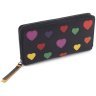 Женский мультицветной кошелек из натуральной кожи с сердечками и RFID-защитой Visconti 69137 - 1
