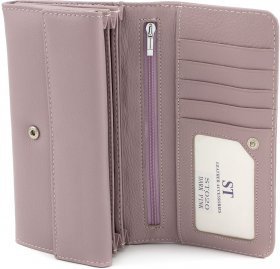 Темно-рожевий жіночий гаманець зі шкіри флотар під багато купюр ST Leather (15404) - 2