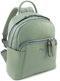 Середній жіночий рюкзак із фактурної шкіри оливкового кольору KARYA 69737