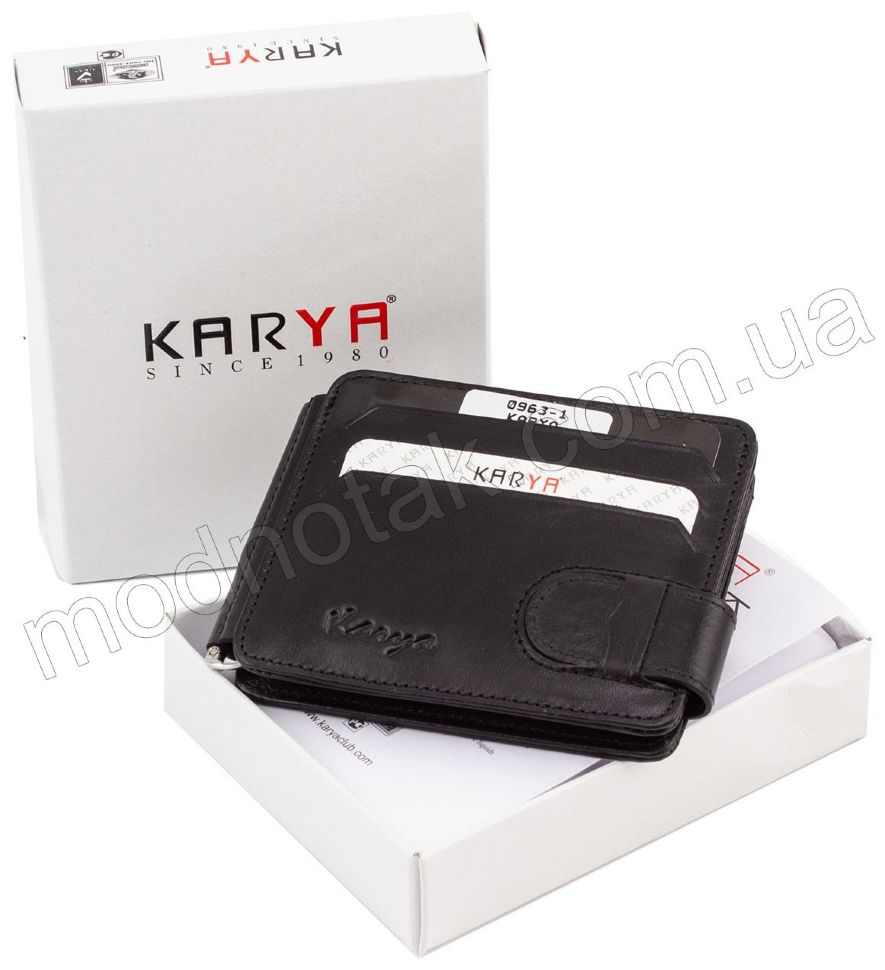 Стильный мужской зажим для купюр и карточек KARYA (0963-1)