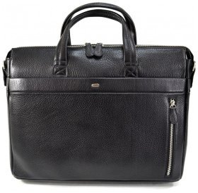 Чоловіча ділова сумка з чорної шкіри під ноутбук та документи Desisan 80138