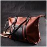 Велика коричнева жіноча сумка з натуральної шкіри з довгими ручками Vintage 2422301 - 6