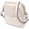Вертикальна жіноча сумочка на плече з натуральної шкіри молочного кольору Vintage 2422401 - 1