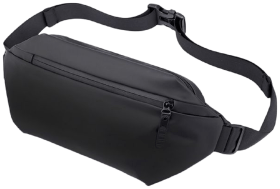 Стильная текстильная сумка бананка черного цвета Confident 90738