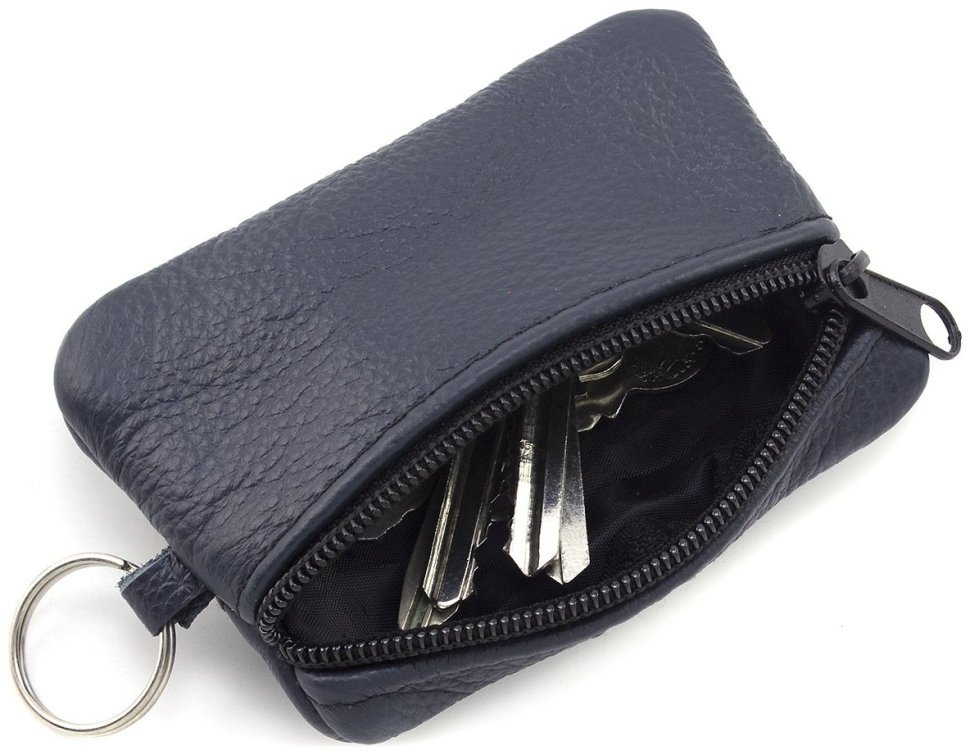 Мініатюрна шкіряна ключниця темно-синього кольору ST Leather 70838